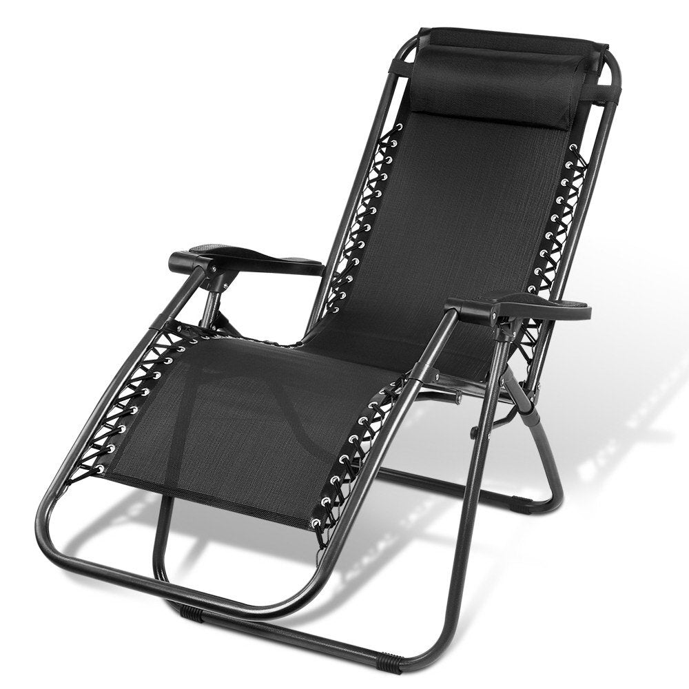 Outdoor Portable Recliner - Black - image1