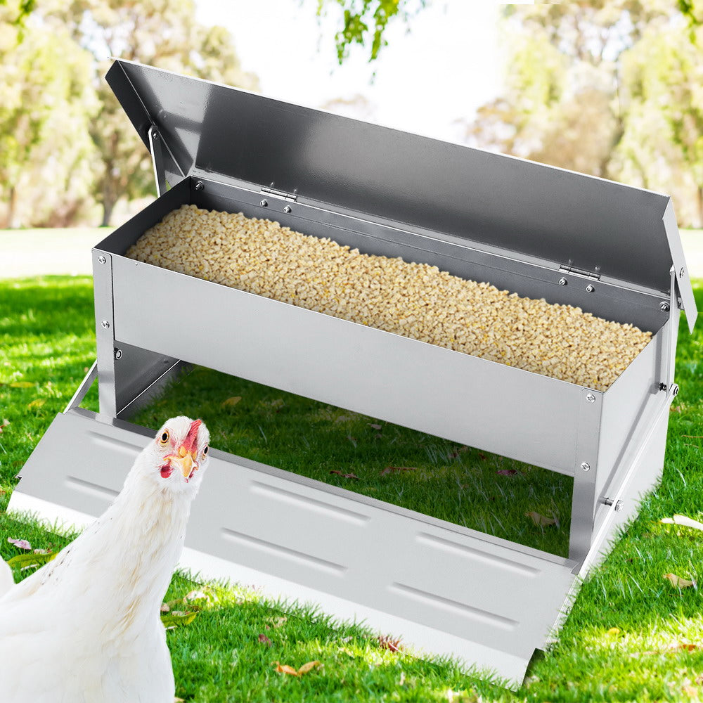 Auto Chicken Feeder Automatic Chook Poultry Treadle Self Opening Coop - image7