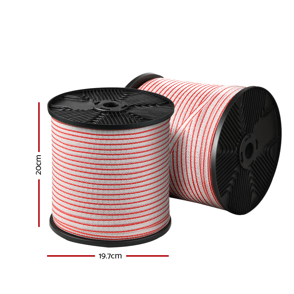 Electric Fence Wire 400M Tape Fencing Roll Energiser Poly Stainless Steel - image2