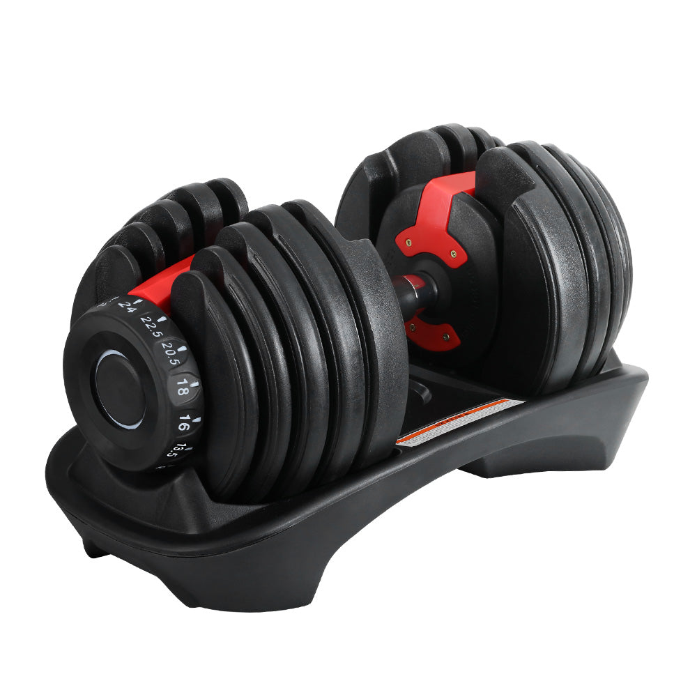 24kg Adjustable Dumbbell Dumbbells Weight Plates Home Gym Fitness Exercise - image1
