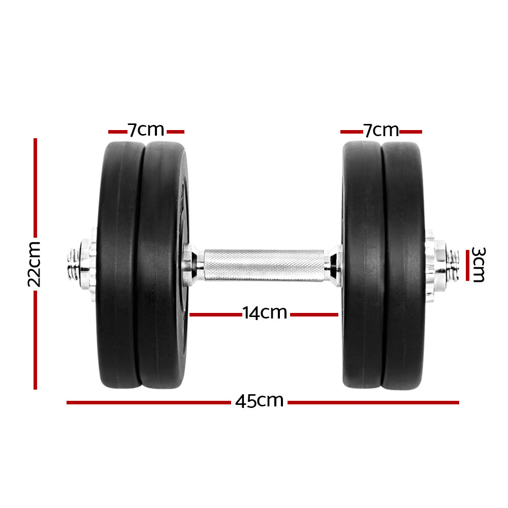 25kg Dumbbells Dumbbell Set Weight Plates Home Gym Fitness Exercise - image2