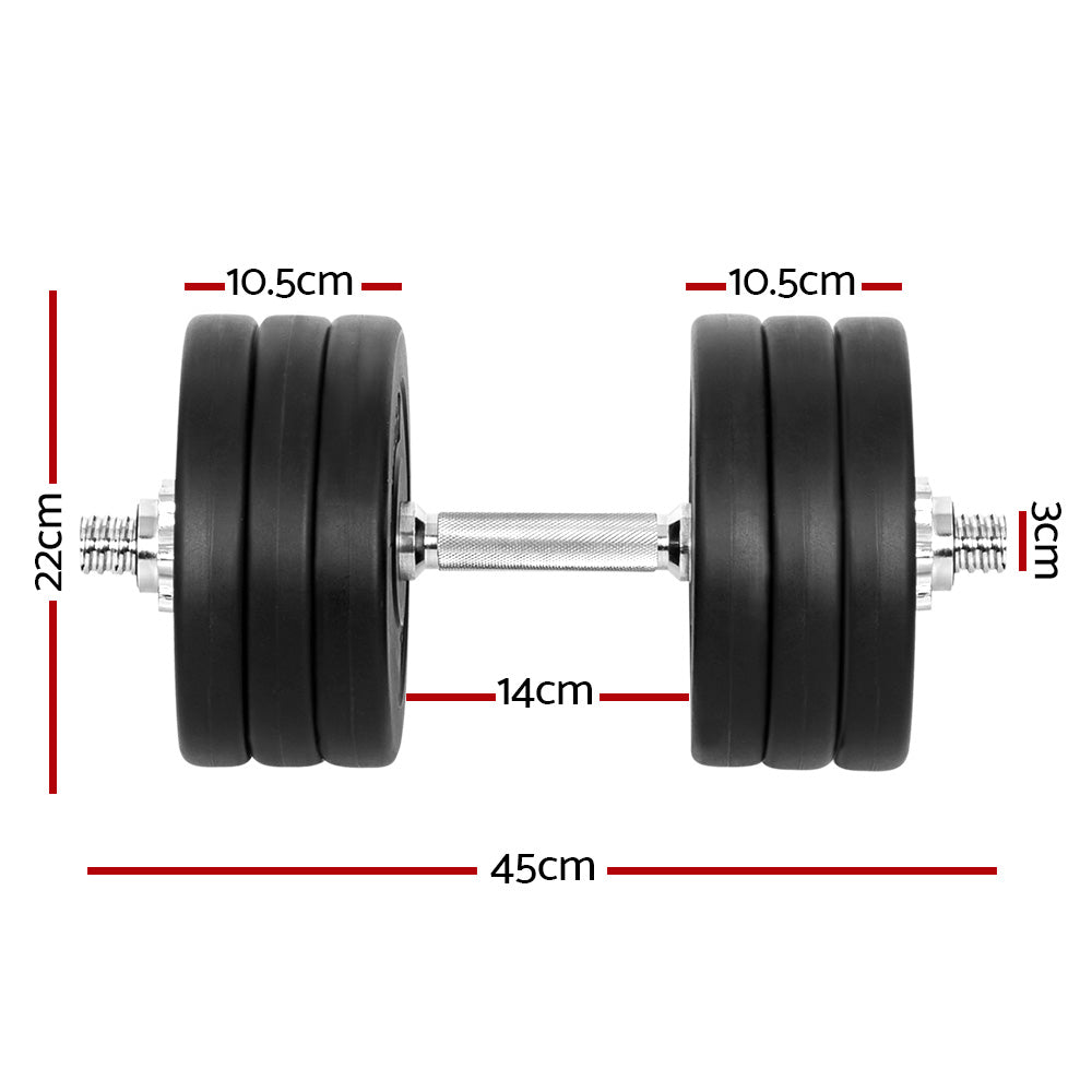 35kg Dumbbells Dumbbell Set Weight Plates Home Gym Fitness Exercise - image2
