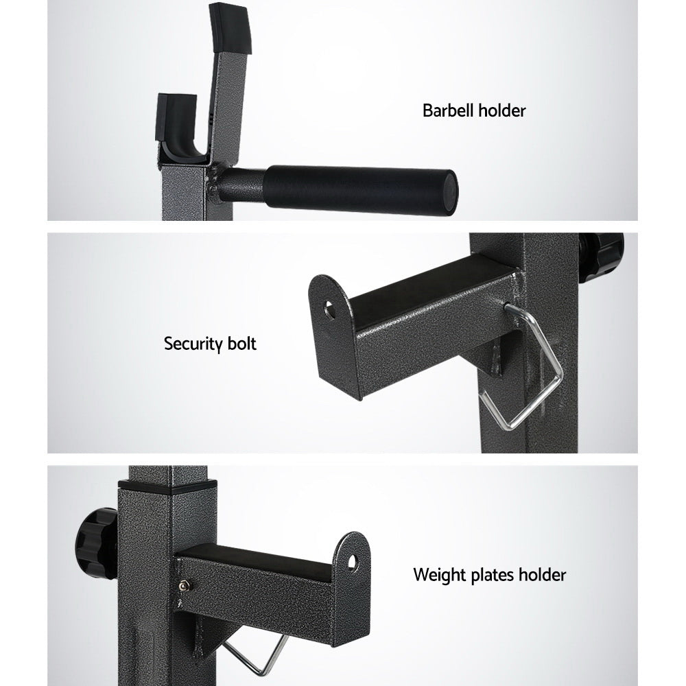 Squat Rack Pair Fitness Weight Lifting Gym Exercise Barbell Stand - image5