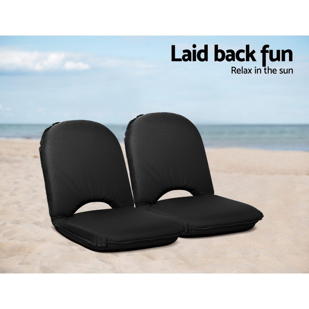 Foldable Beach Sun Picnic Seat - Black - image4