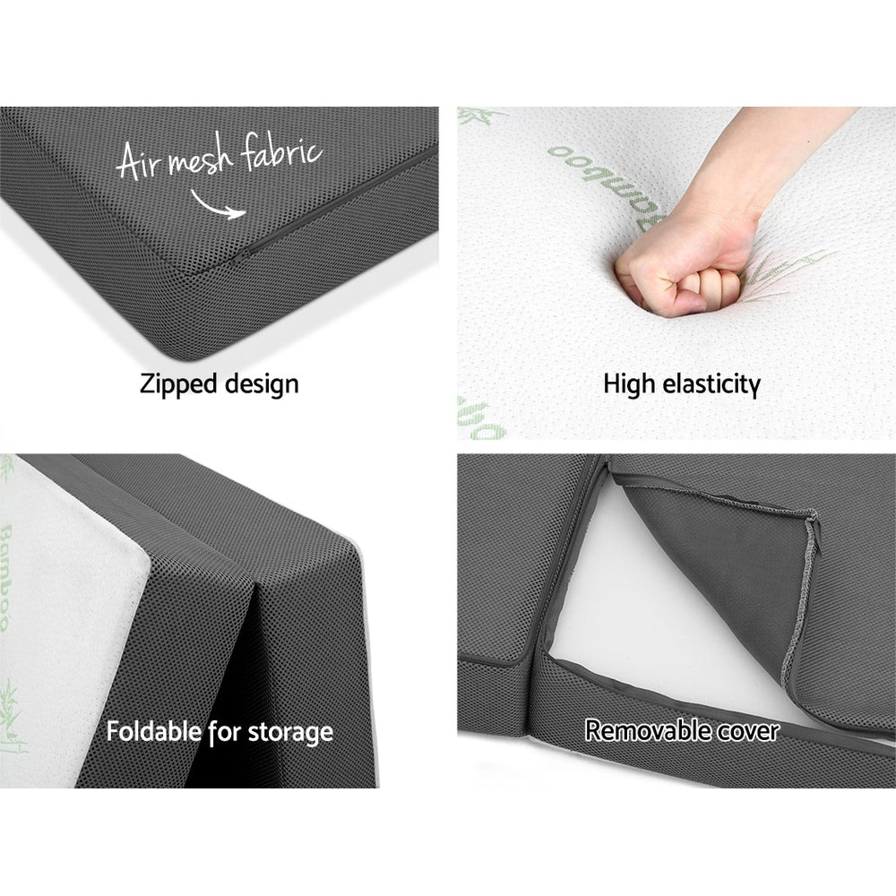 Bedding Folding Foam Portable Mattress Bamboo Fabric - image6