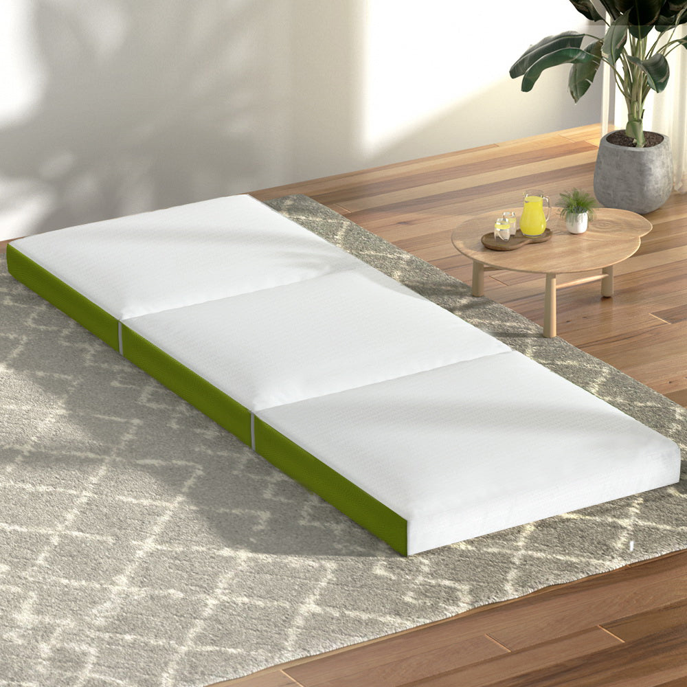 Giselle Bedding Foldable Mattress Folding Bed Mat Camping Trifold Single Green - image8