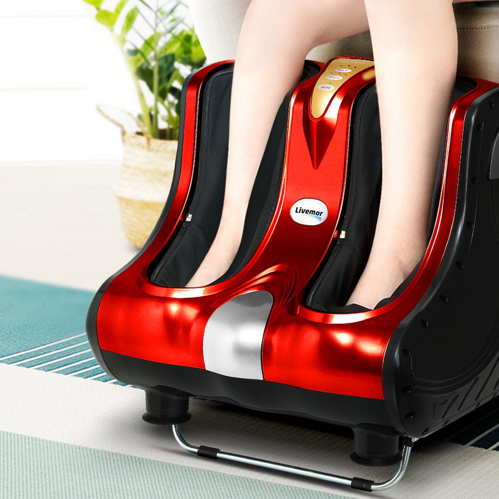 Foot Massager Shiatsu Ankle Calf Leg Massagers Circulation Enhancer Red - image7