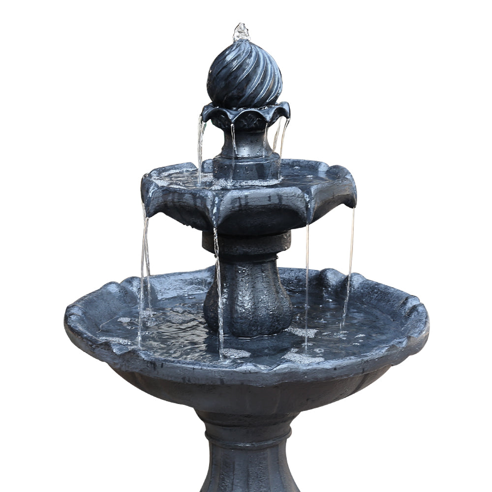 3 Tier Solar Powered Water Fountain - Black - image3