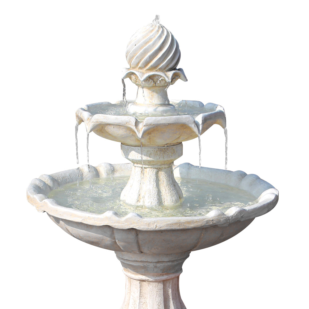 3 Tier Solar Powered Water Fountain - Ivory - image3
