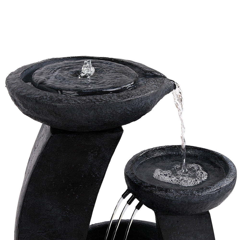 3 Tier Solar Powered Water Fountain with Light - Blue - image3