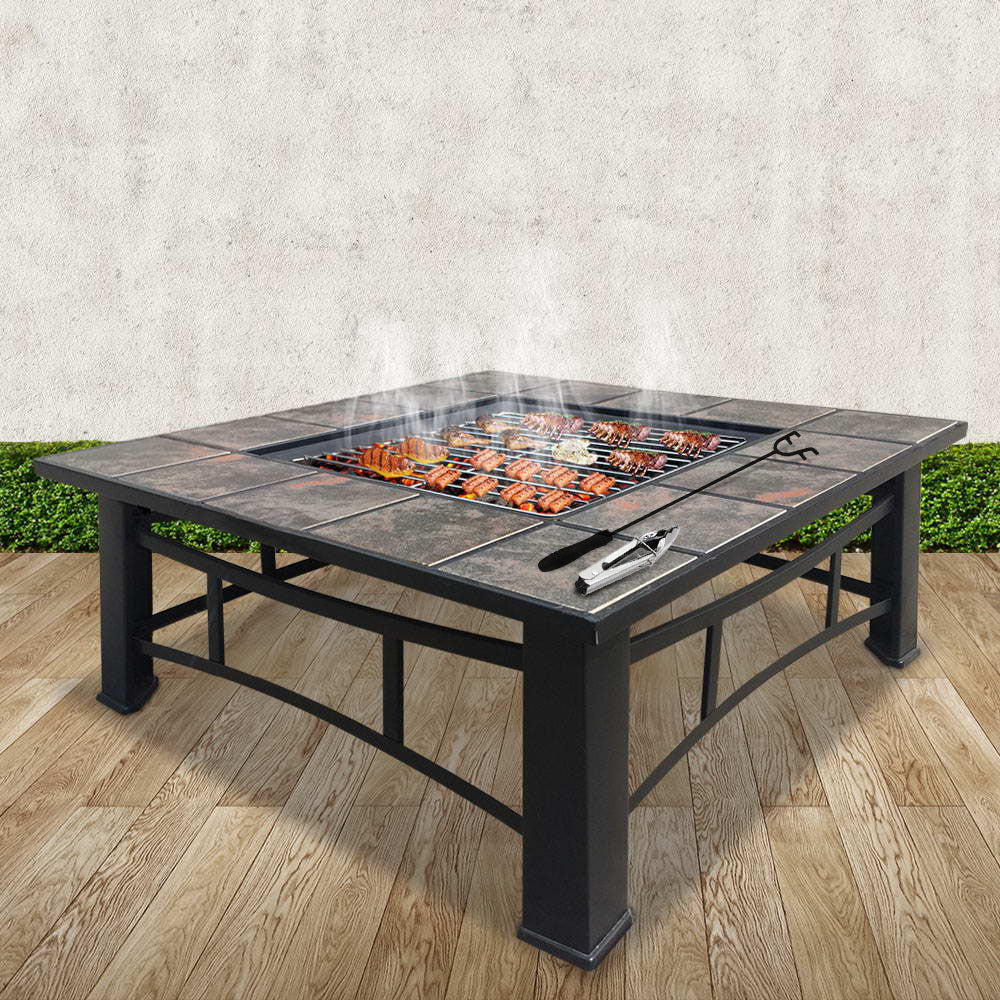 Fire Pit BBQ Grill Smoker Table Outdoor Garden Ice Pits Wood Firepit - image7