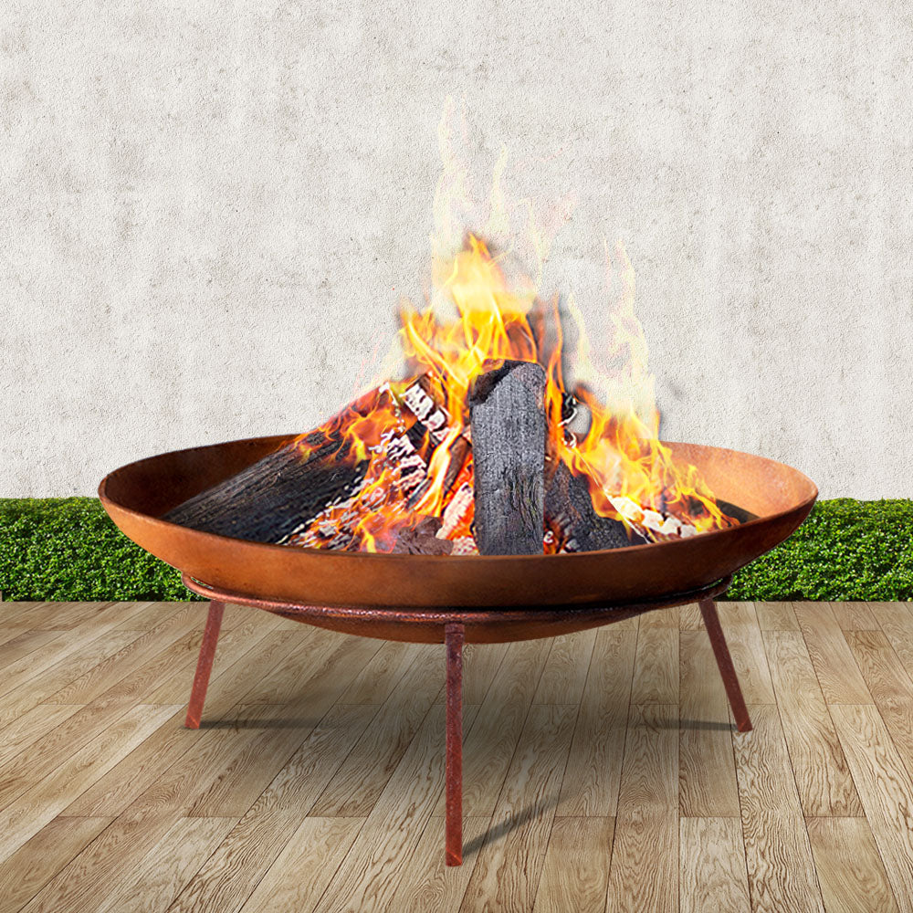 Grillz Rustic Fire Pit Heater Charcoal Iron Bowl Outdoor Patio Wood Fireplace 60CM - image7