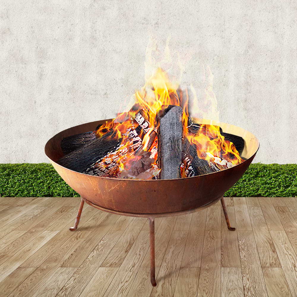 Grillz Fire Pit Outdoor Heater Charcoal Rustic Burner Steel Fireplace 70CM - image7