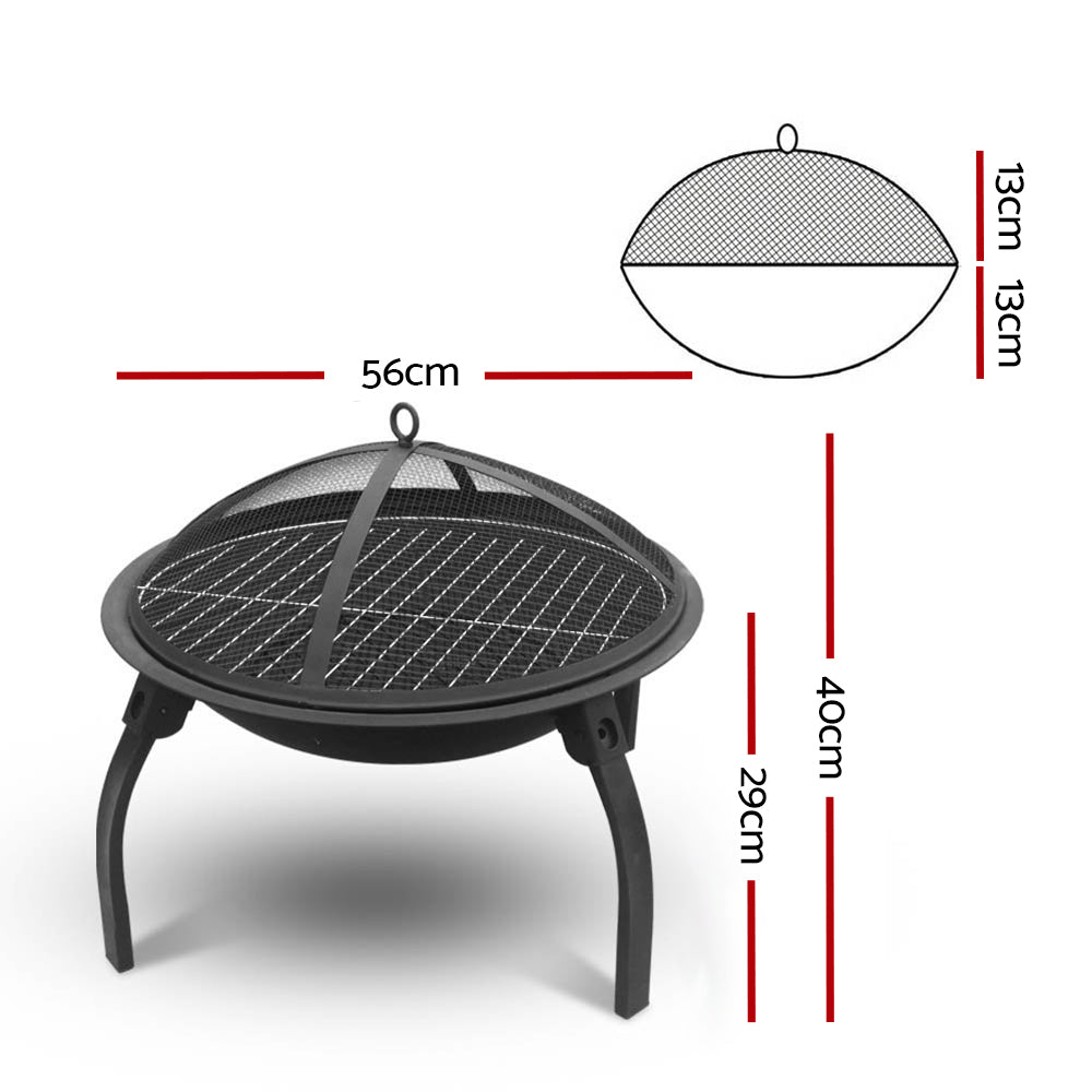 Grillz 22 Inch Portable Foldable Outdoor Fire Pit Fireplace - image2