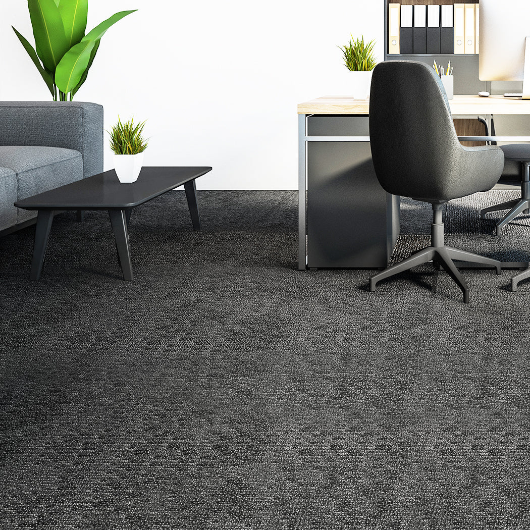 Marlow Carpet Tiles 5m2 Office Premium Floor Rug Commercial Grade Carpet Black - image7