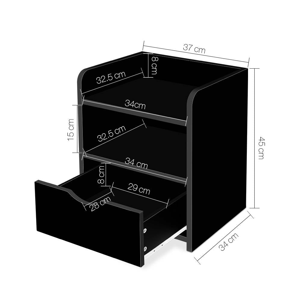 Bedside Table Drawer - Black - image2