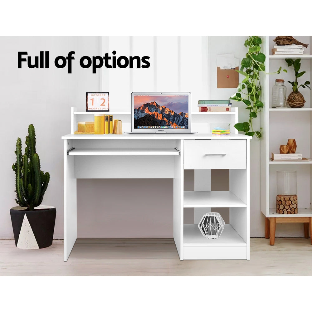Office Computer Desk with Storage - White - image4