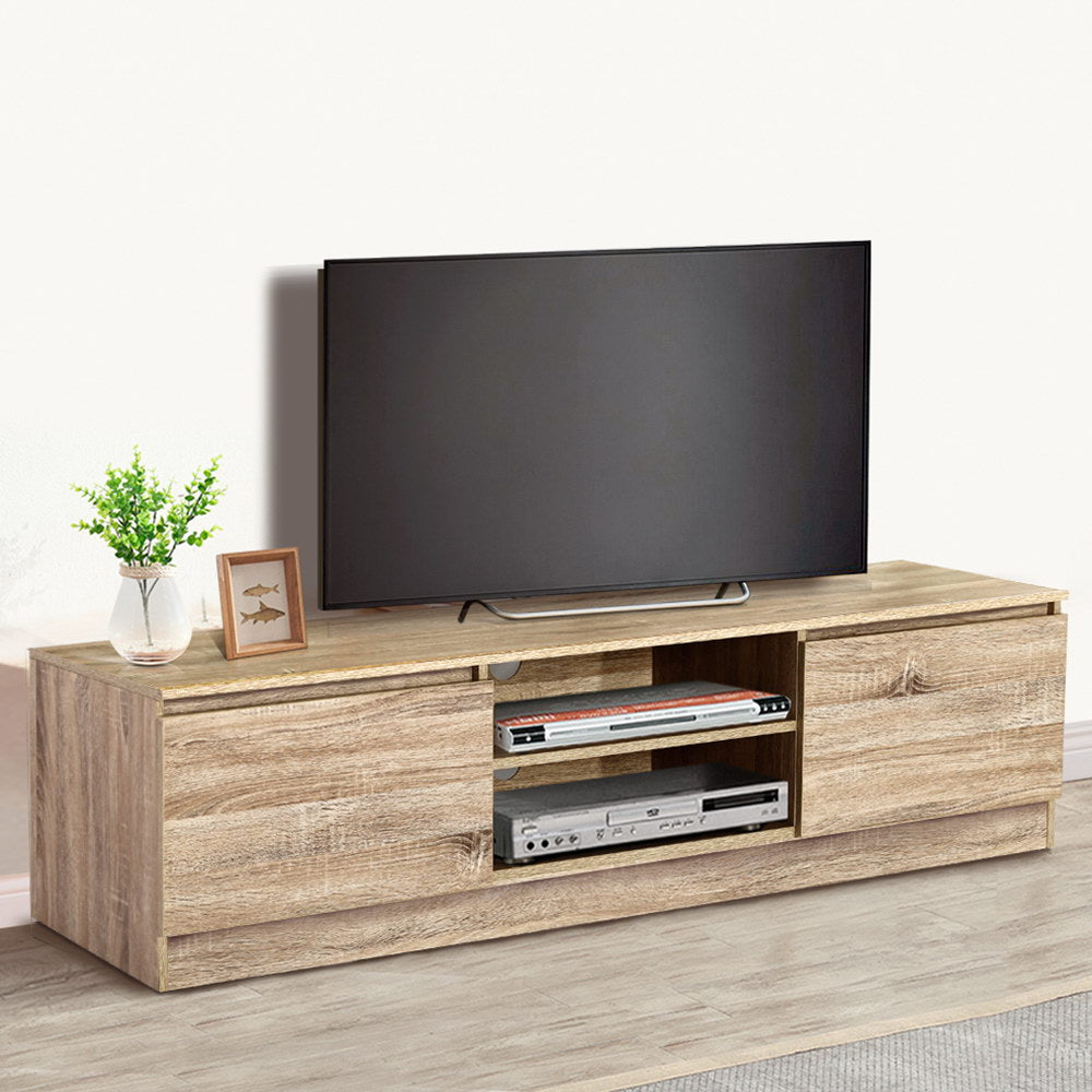 160CM TV Stand Entertainment Unit Lowline Storage Cabinet Wooden - image7