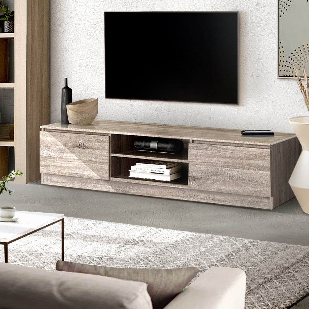 160CM TV Stand Entertainment Unit Lowline Storage Cabinet Wooden - image8