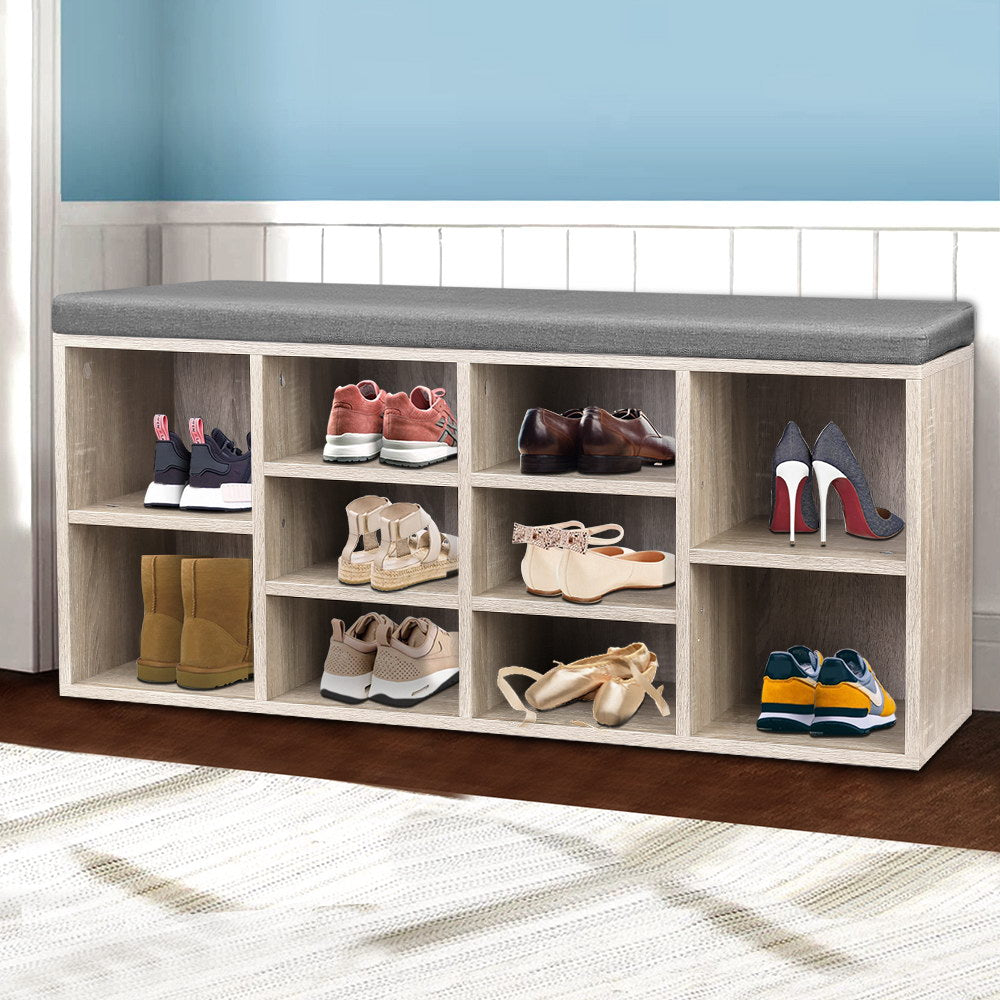 Bench Wooden Shoe Rack Storage - image7