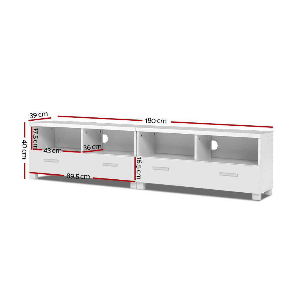 TV Stand Entertainment Unit with Drawers - White - image2