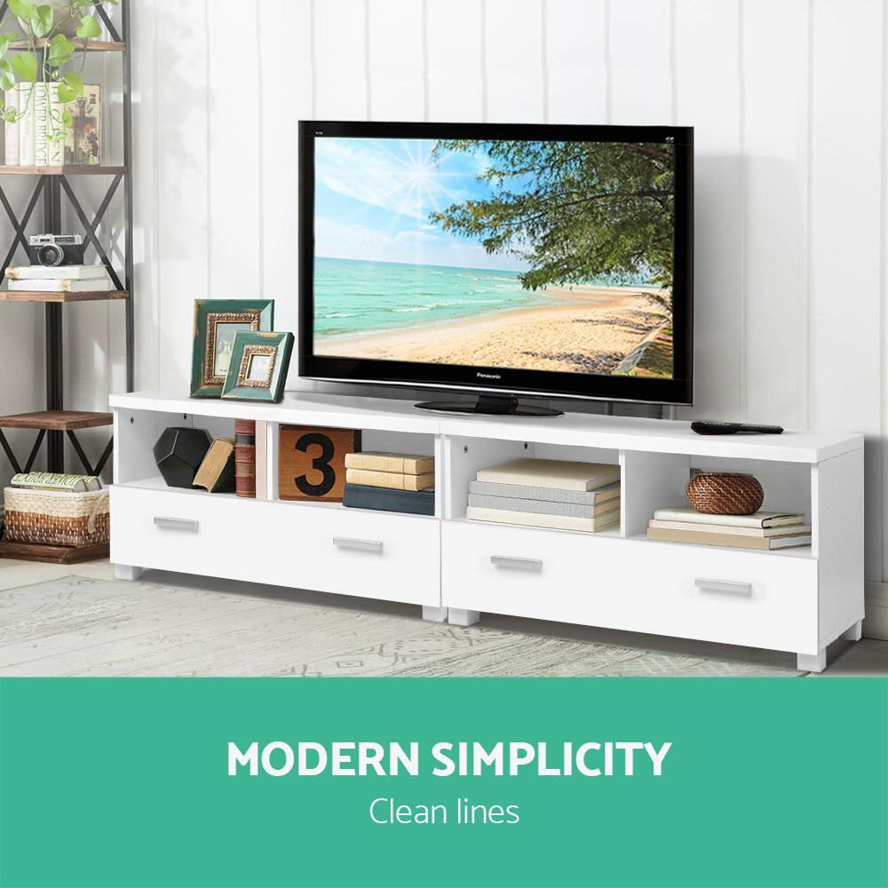 TV Stand Entertainment Unit with Drawers - White - image3