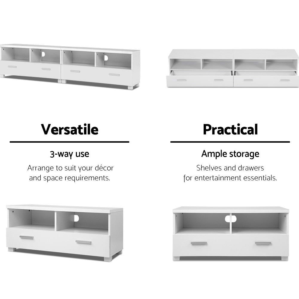 TV Stand Entertainment Unit with Drawers - White - image5