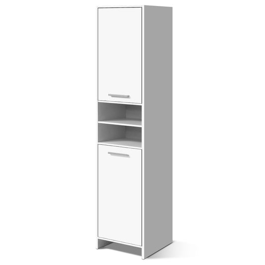 185cm Bathroom Tallboy Toilet Storage Cabinet Laundry Cupboard Adjustable Shelf White - image1