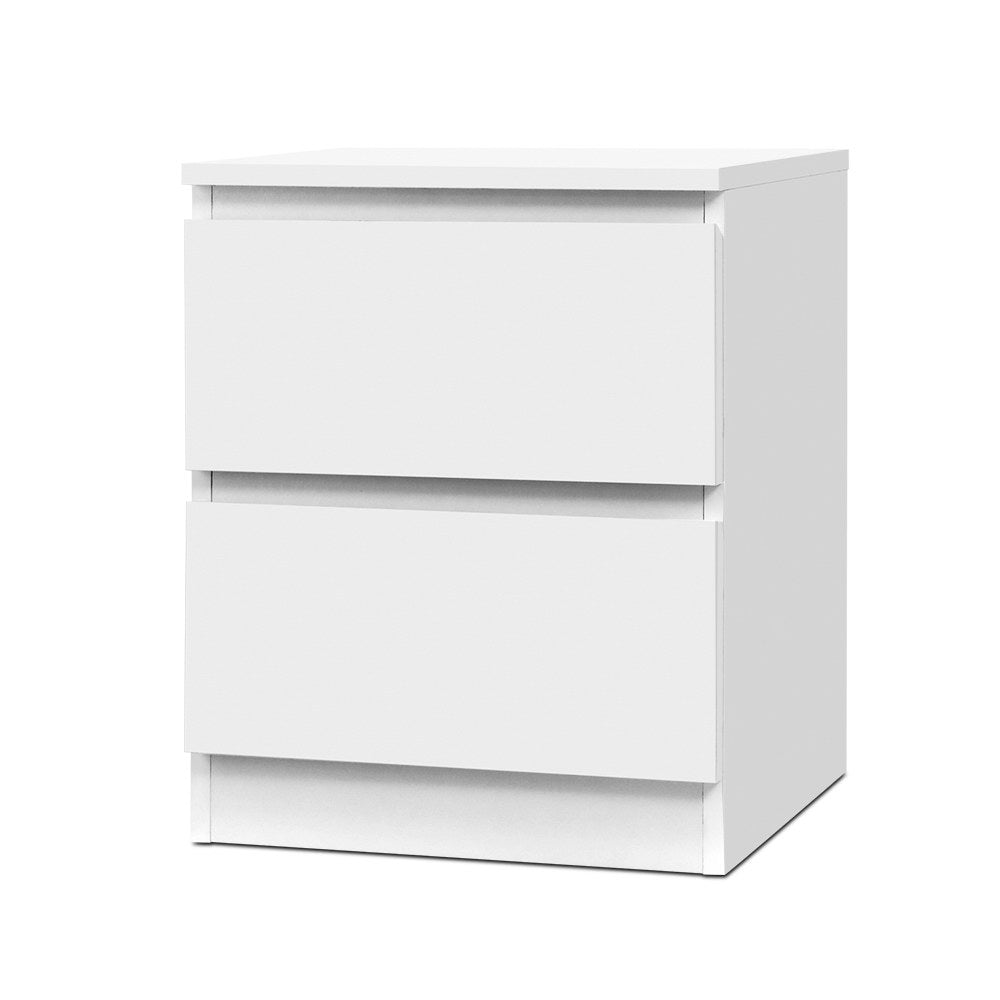 Bedside Table Cabinet Lamp Side Tables Drawers Nightstand Unit White - image1