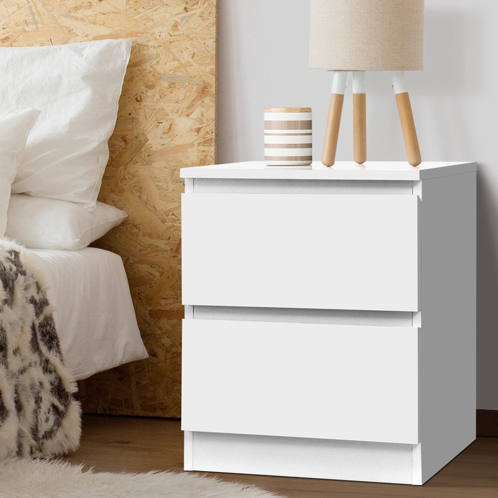 Bedside Table Cabinet Lamp Side Tables Drawers Nightstand Unit White - image7