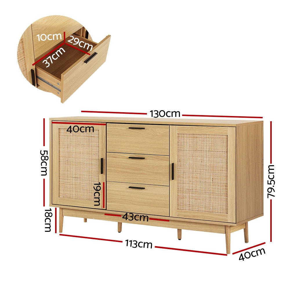 Buffet Sideboard Rattan Furniture Cabinet Storage Hallway Table Kitchen - image2