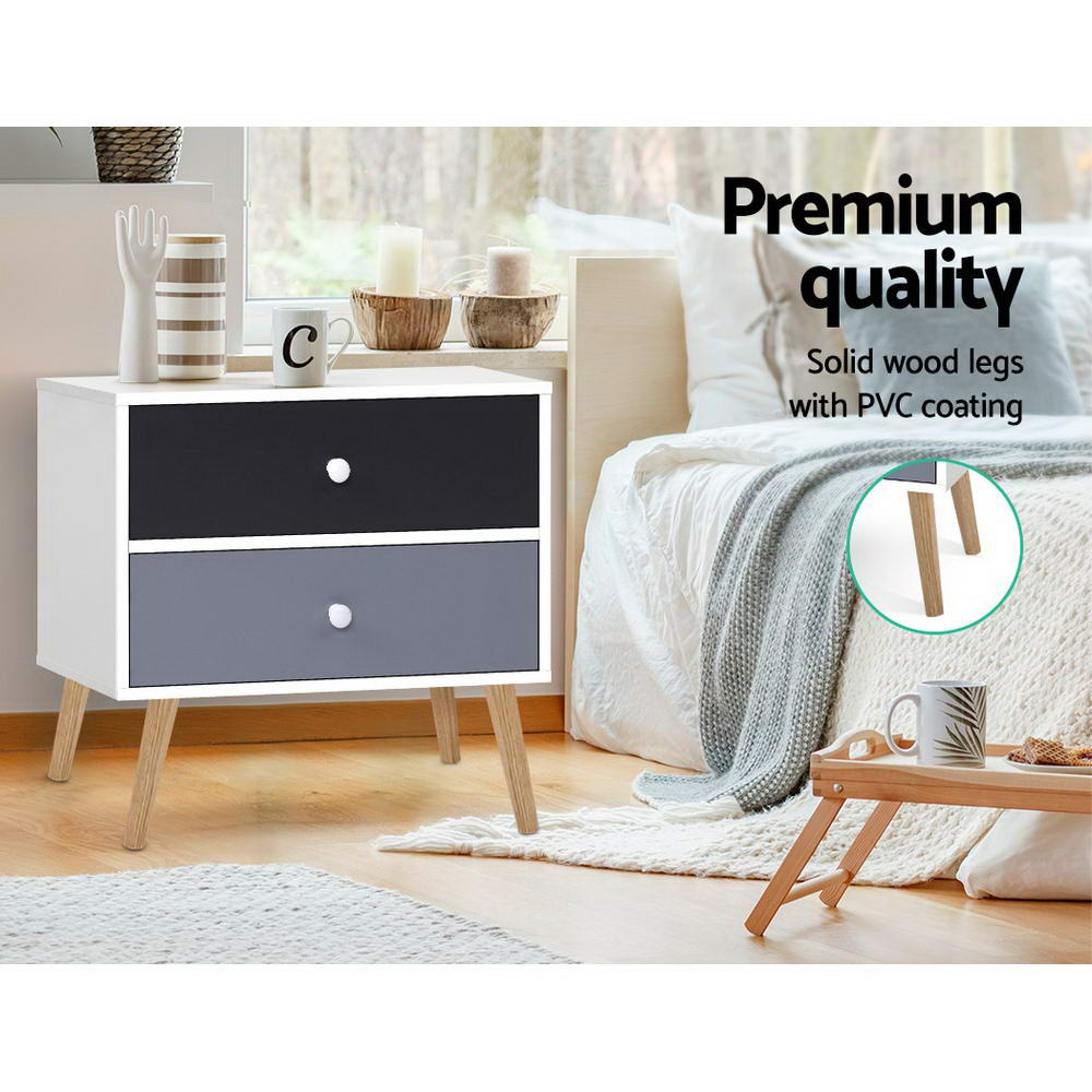 Bedside Tables Drawers Side Table Nightstand Lamp Side Storage Cabinet - image4