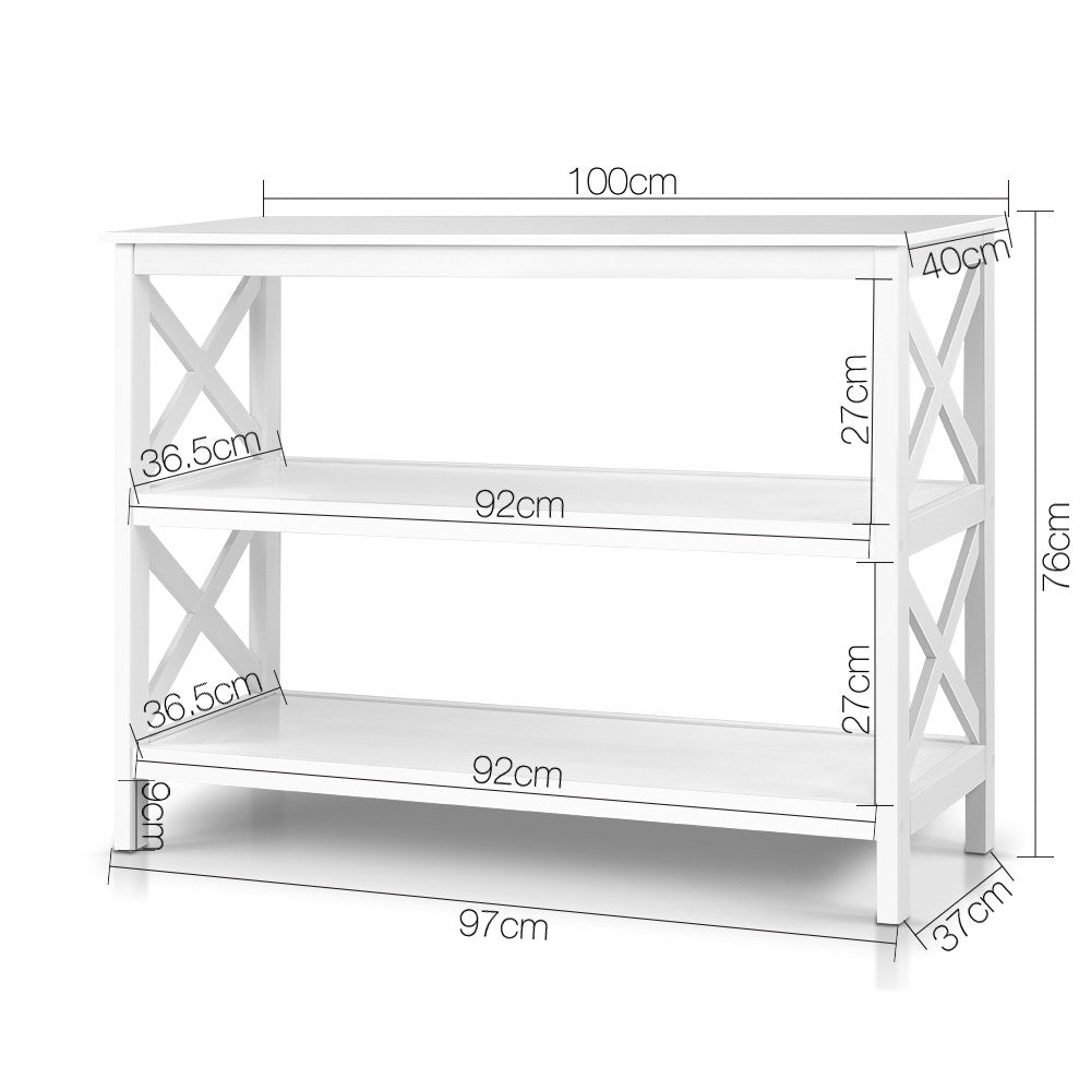 Wooden Storage Console Table - White - image2