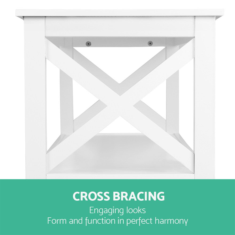 Wooden Storage Console Table - White - image6