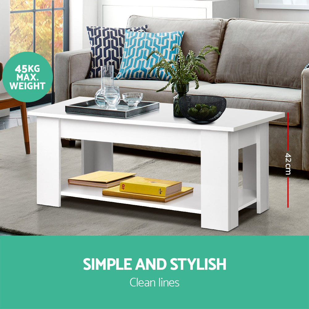 Lift Up Top Mechanical Coffee Table - White - image3