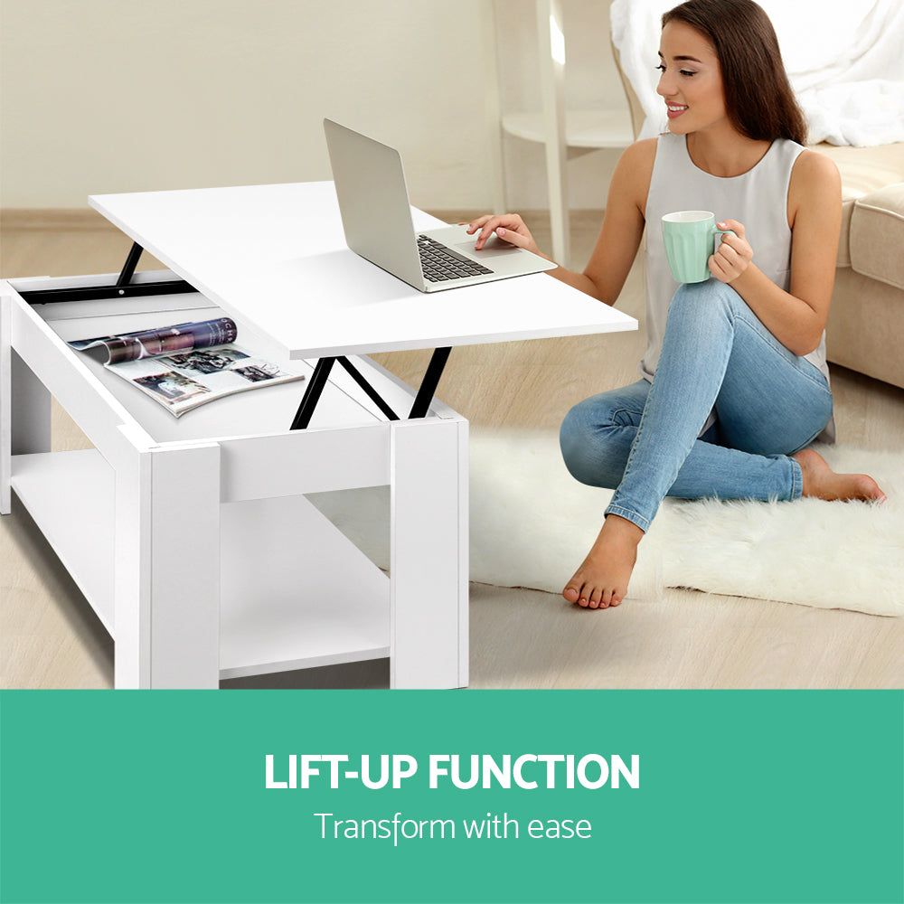Lift Up Top Mechanical Coffee Table - White - image4