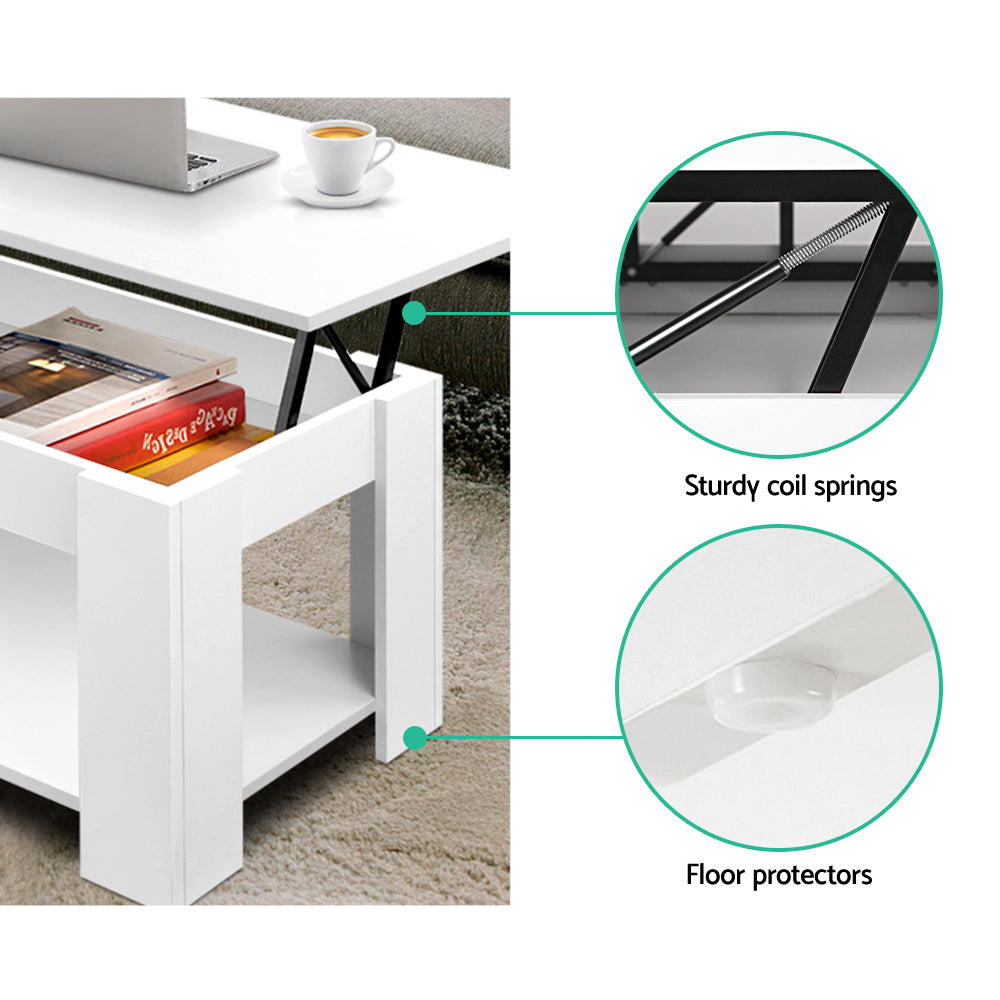 Lift Up Top Mechanical Coffee Table - White - image6
