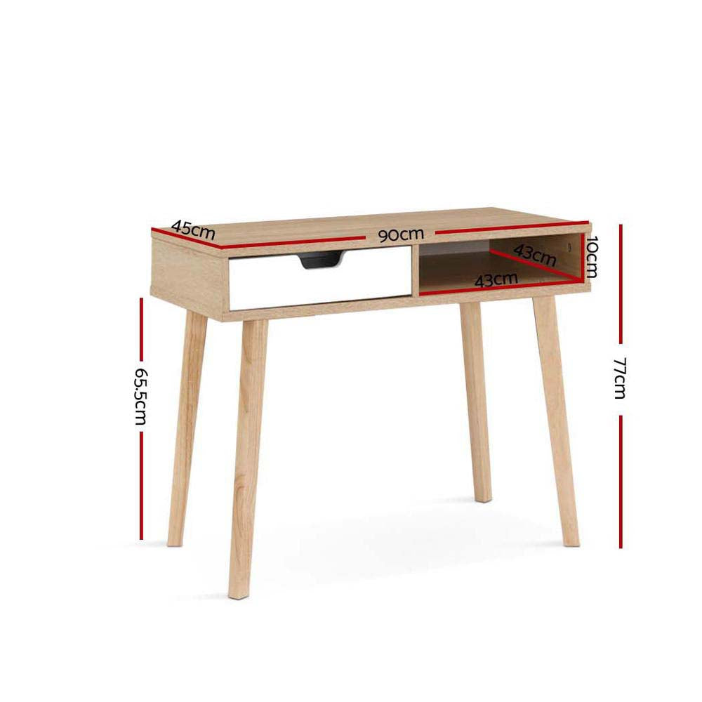 2 Drawer Wood Computer Desk - image2