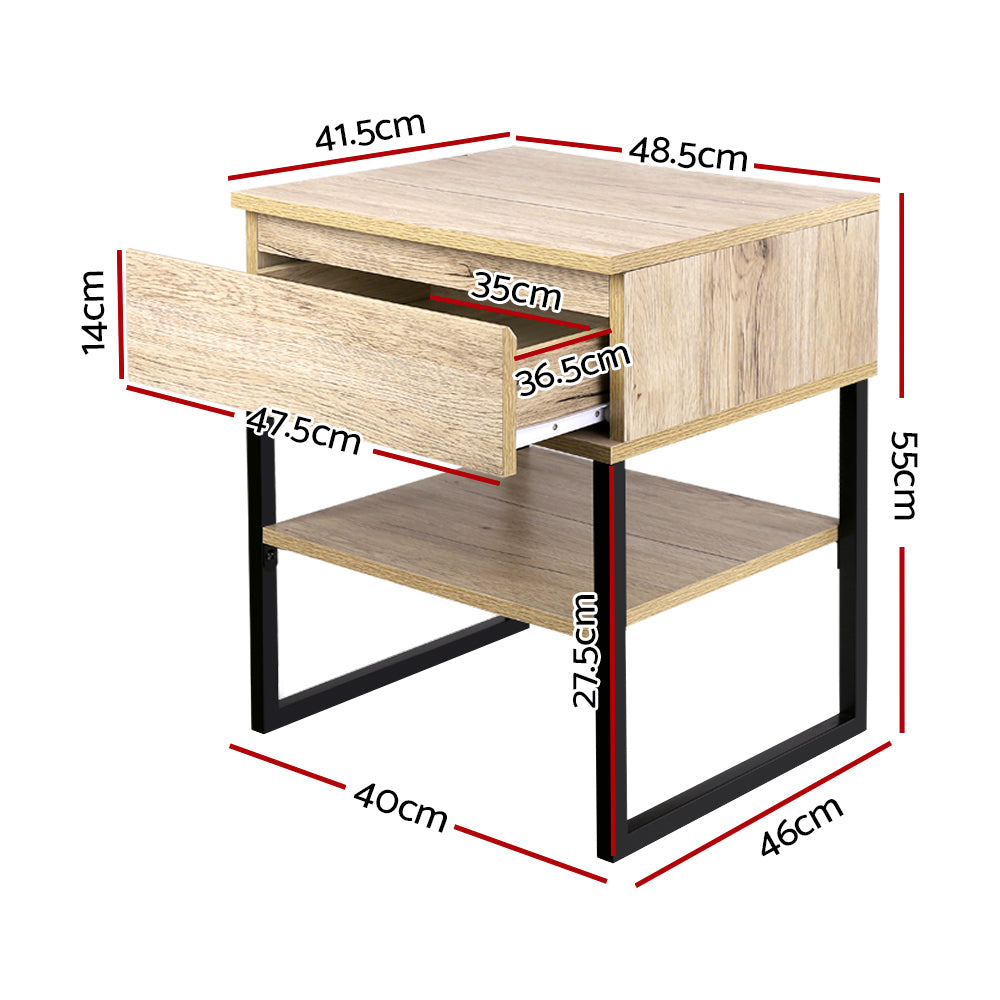 Chest Style Metal Bedside Table - image2