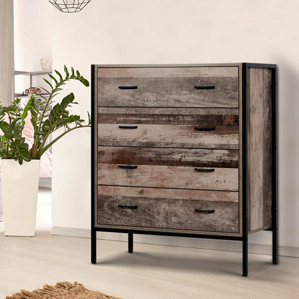 Chest of Drawers Tallboy Dresser Storage Cabinet Industrial Rustic - image7