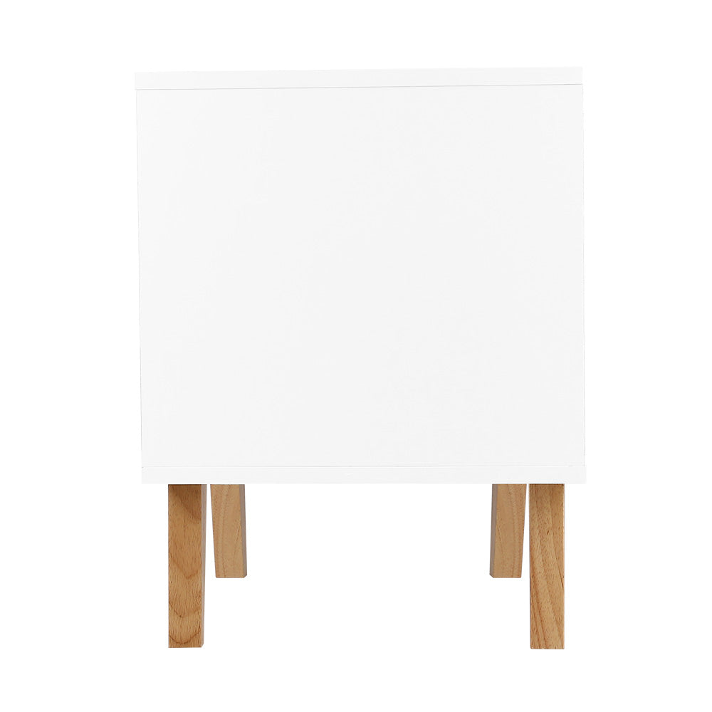 2 Drawer Wooden Bedside Tables - White - image4