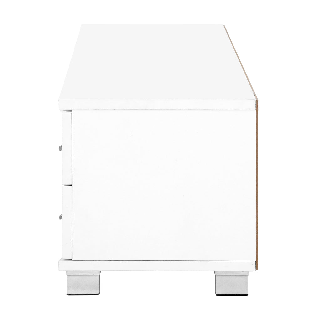 120cm TV Stand Entertainment Unit Storage Cabinet Drawers Shelf White - image4