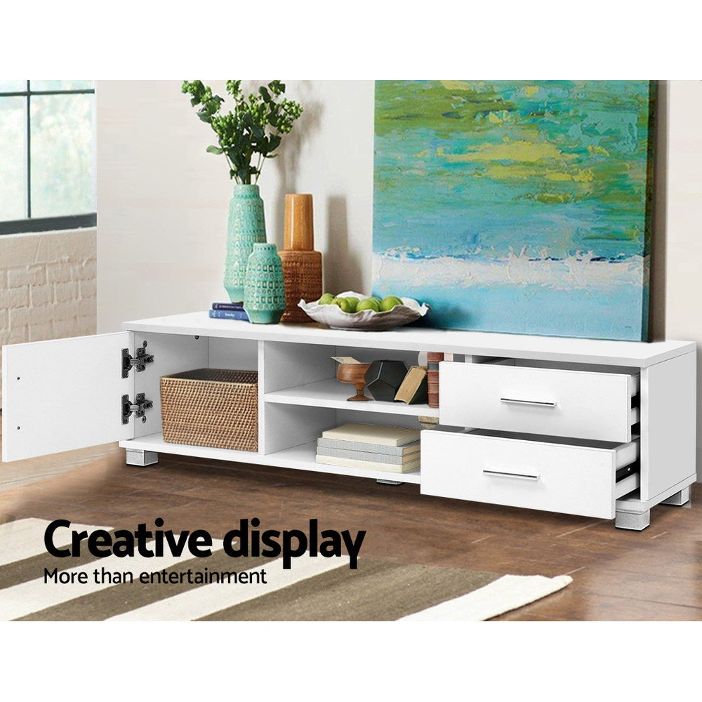 120cm TV Stand Entertainment Unit Storage Cabinet Drawers Shelf White - image5