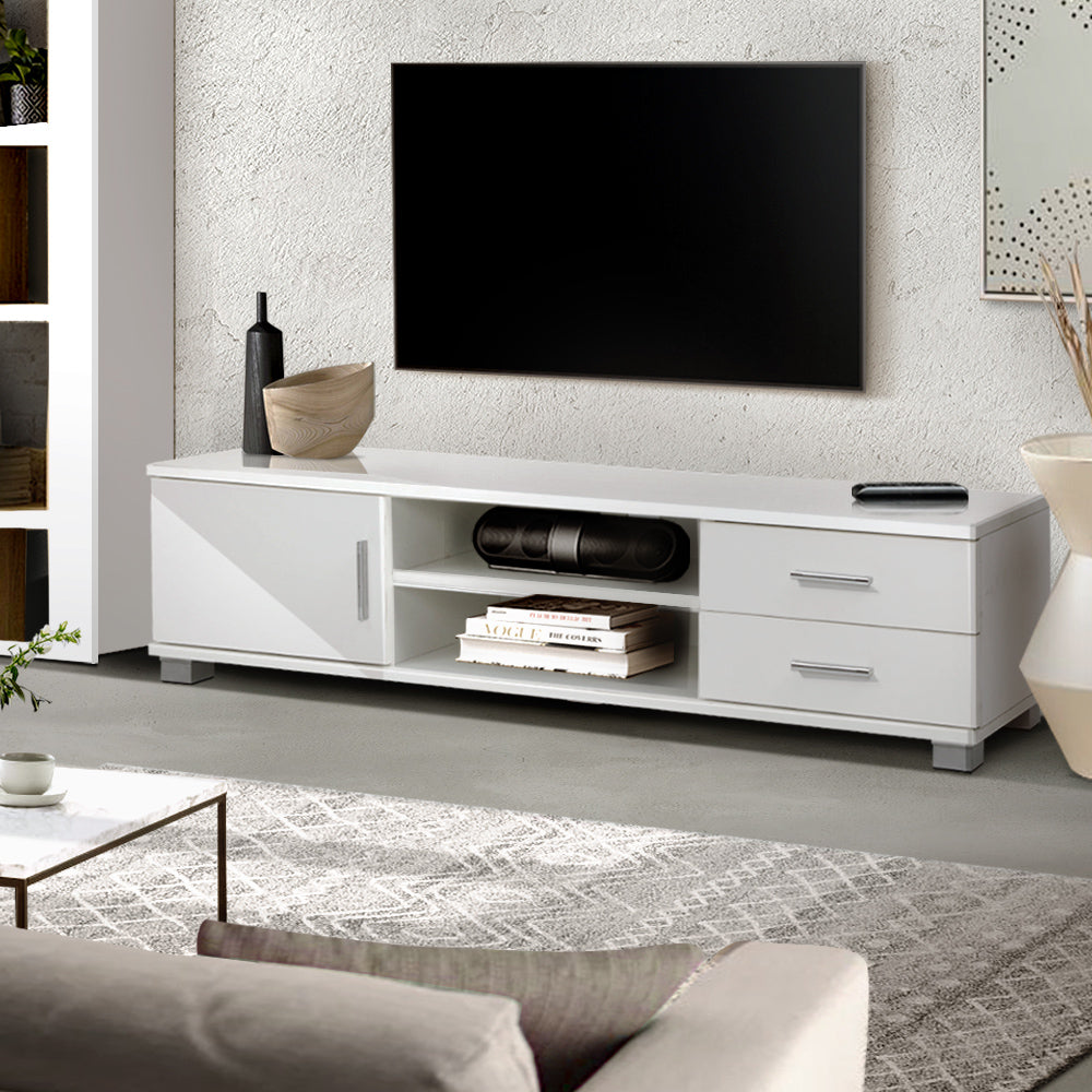 120cm TV Stand Entertainment Unit Storage Cabinet Drawers Shelf White - image8