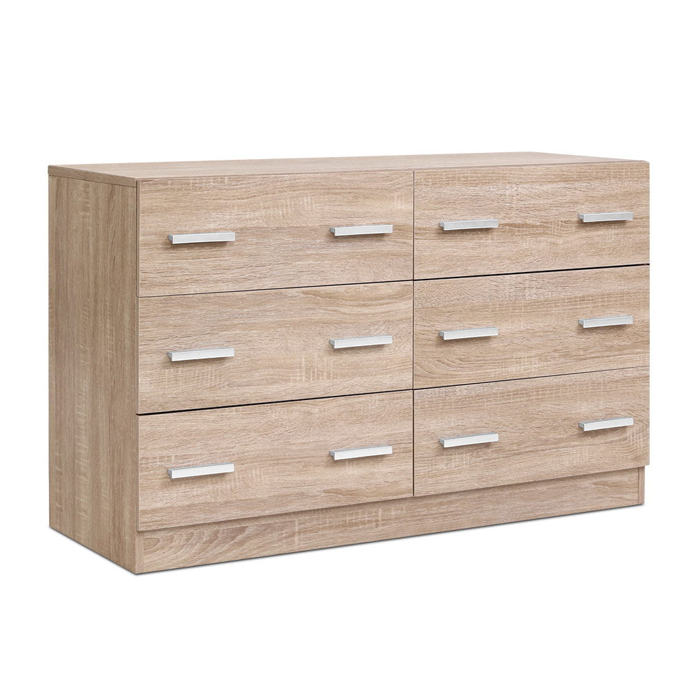 6 Chest of Drawers Cabinet Dresser Table Tallboy Lowboy Storage Wood - image1