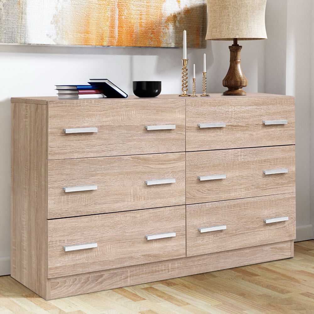 6 Chest of Drawers Cabinet Dresser Table Tallboy Lowboy Storage Wood - image7