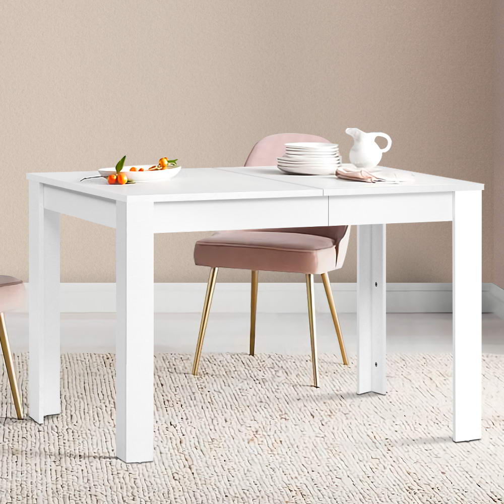 Dining Table 4 Seater Wooden Kitchen Tables White 120cm Cafe Restaurant - image7