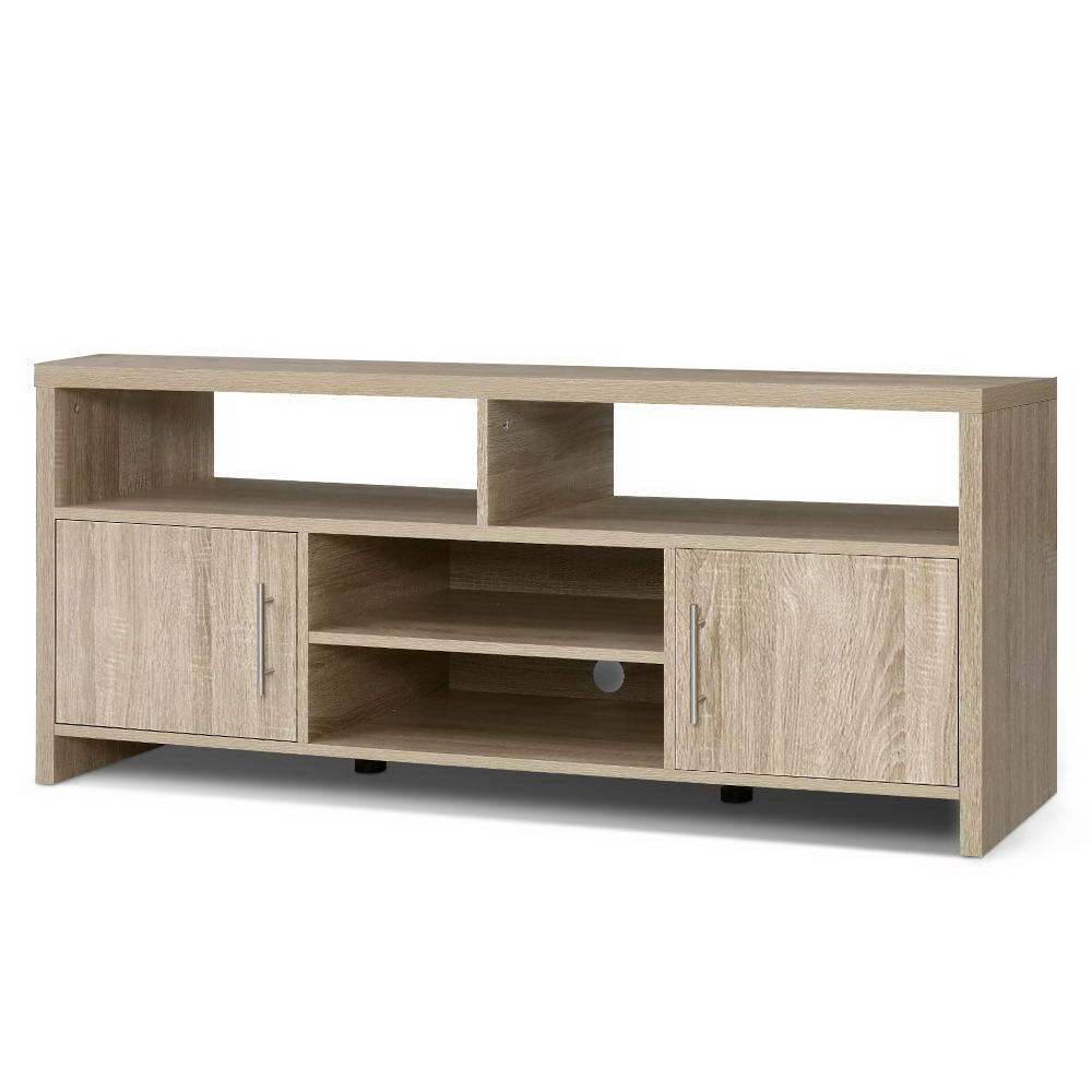 TV Cabinet Entertainment Unit Stand Storage Shelf Sideboard 140cm Oak - image1