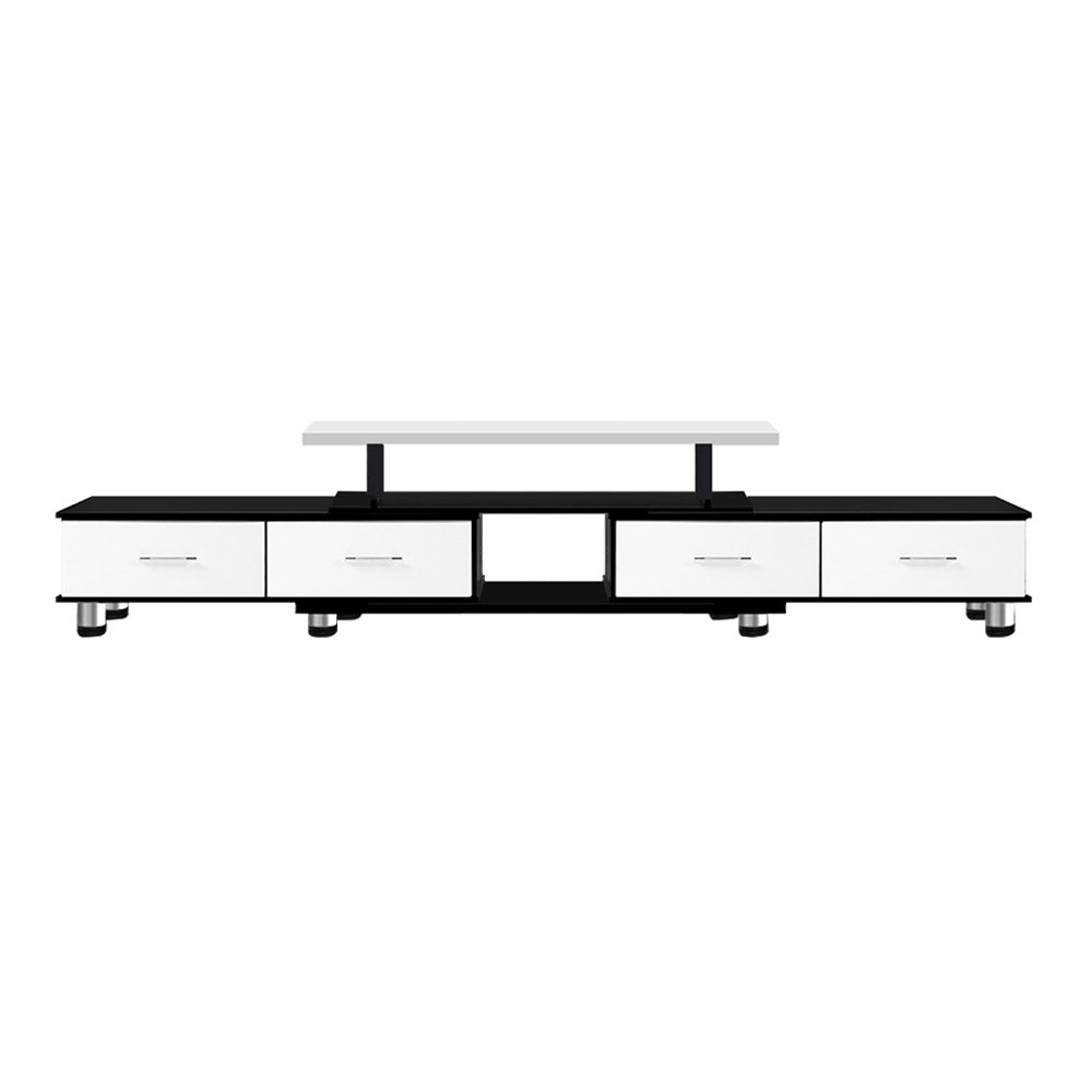 TV Cabinet Entertainment Unit Stand Wooden 160CM To 220CM Storage Drawers Black White - image3