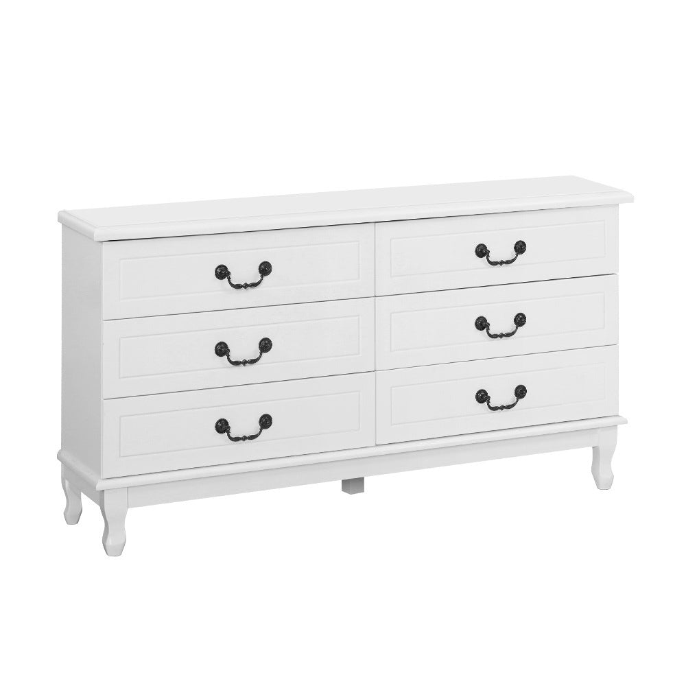 Chest of Drawers Dresser Table Lowboy Storage Cabinet White KUBI Bedroom - image1